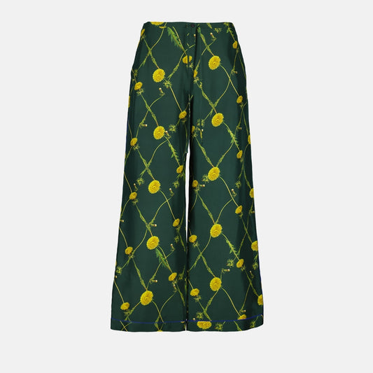 Floral Print Wide-Leg Trousers