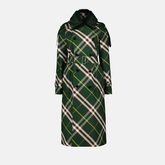 Checked Trench Coat
