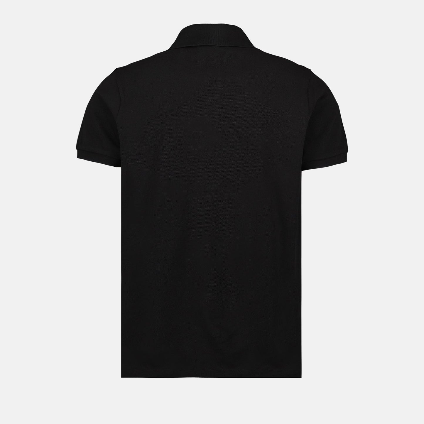Moncler Black Polo Shirt with Statement Embroidered Logo