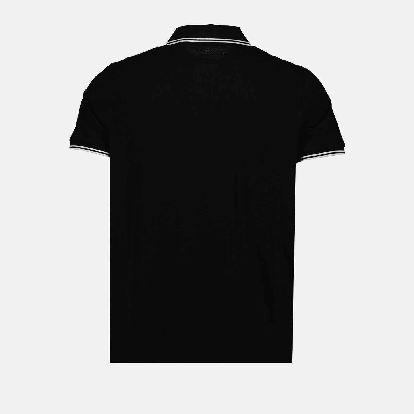 Moncler Black Polo Shirt with Signature Contrast Trim