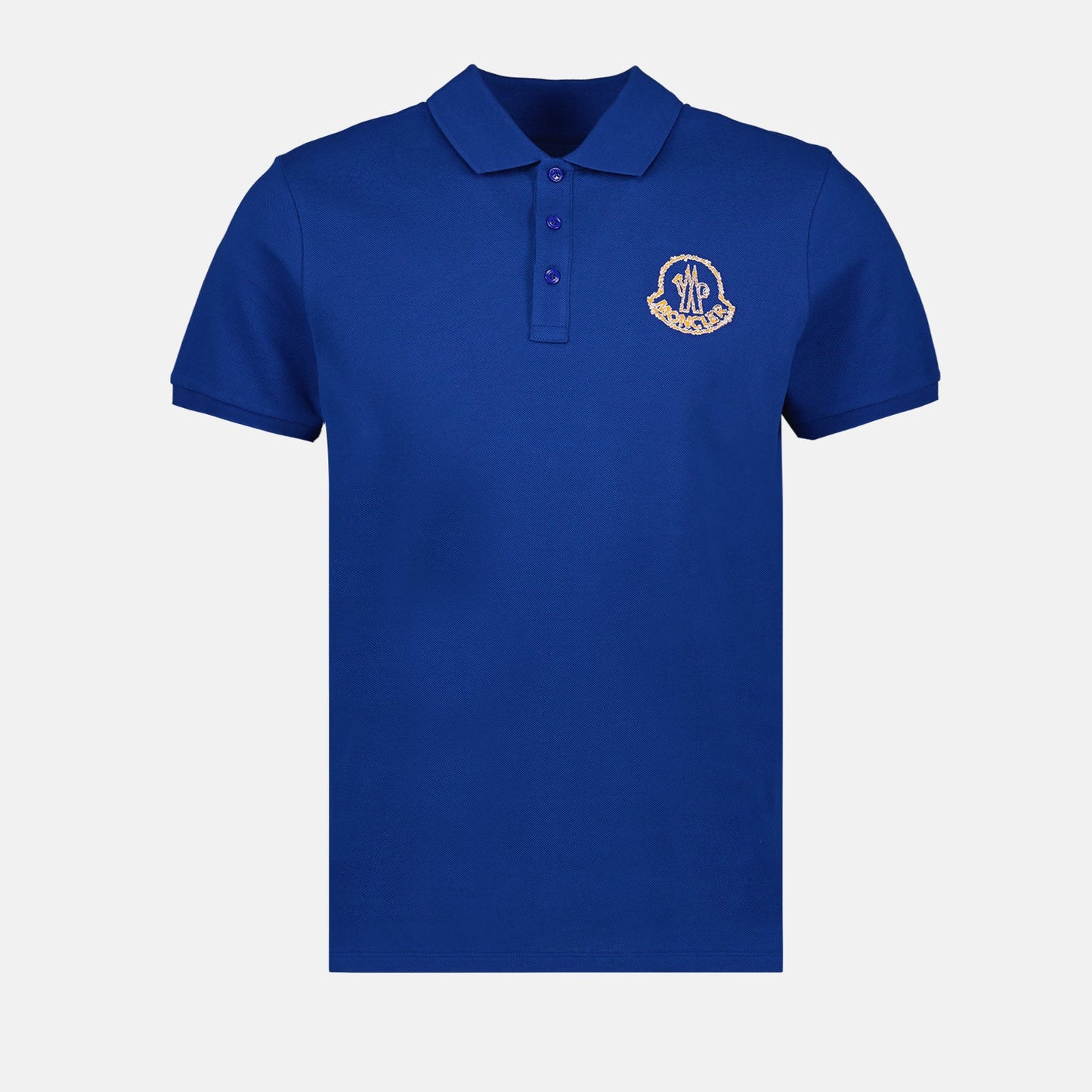Moncler Blue Polo Shirt with Statement Logo