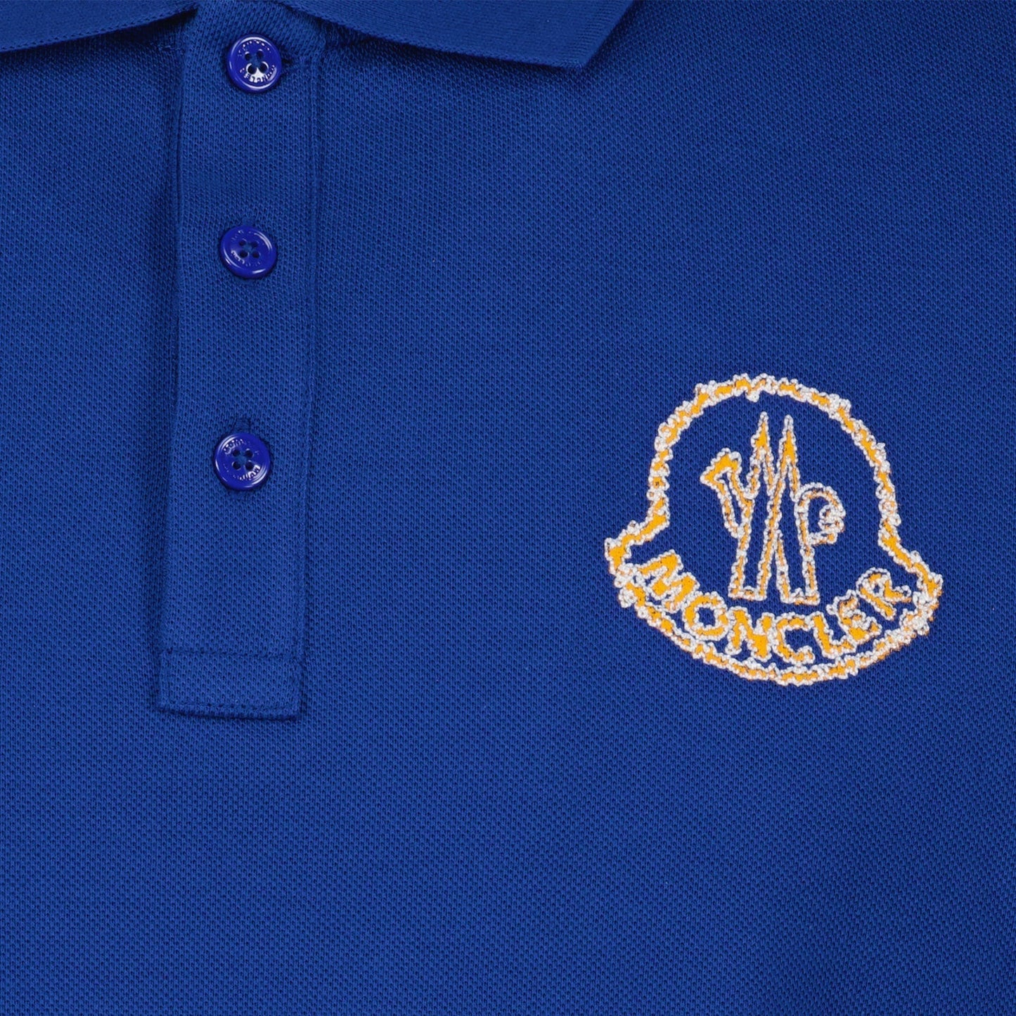 Moncler Blue Polo Shirt with Statement Logo