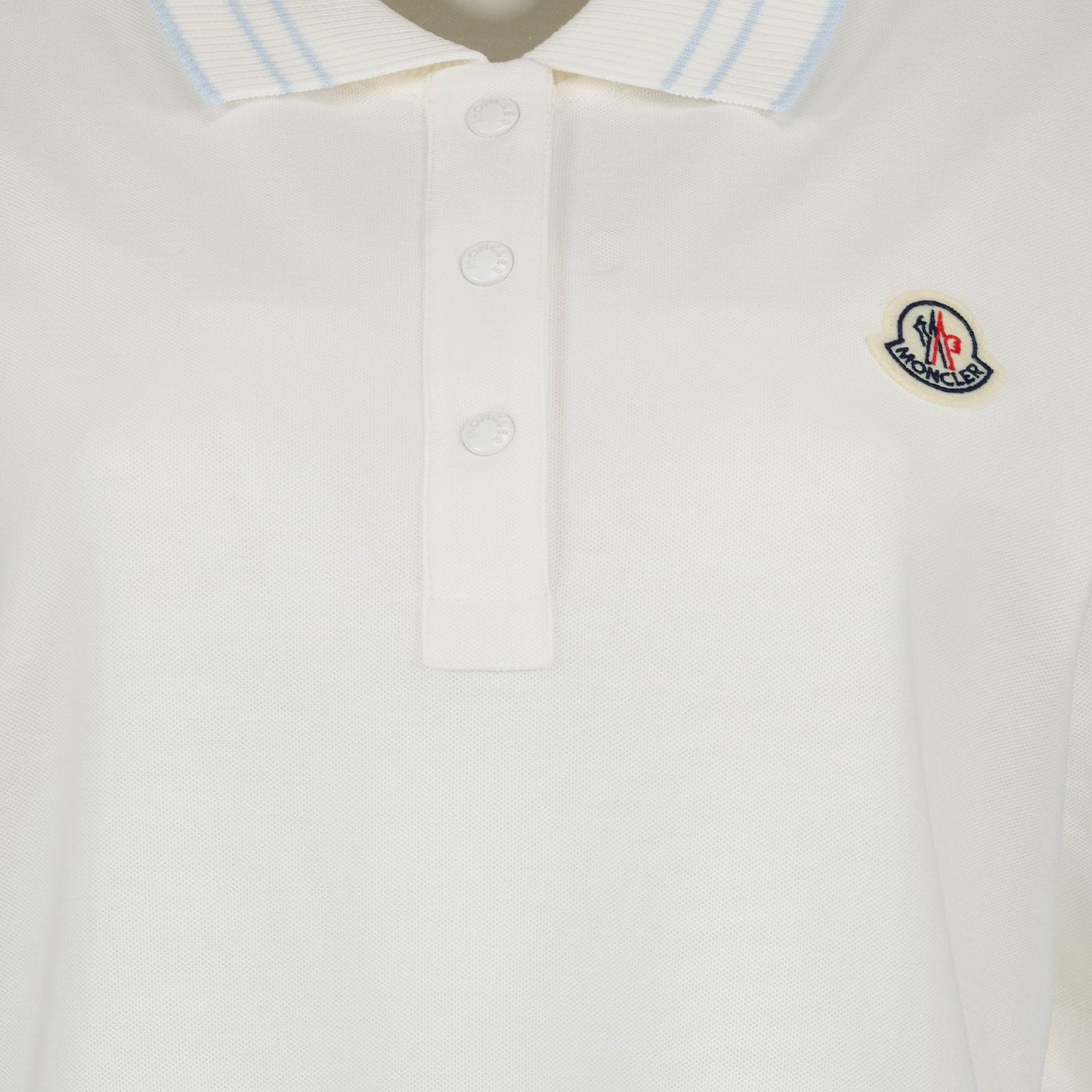 White Polo Shirt with Subtle Stripe Collar