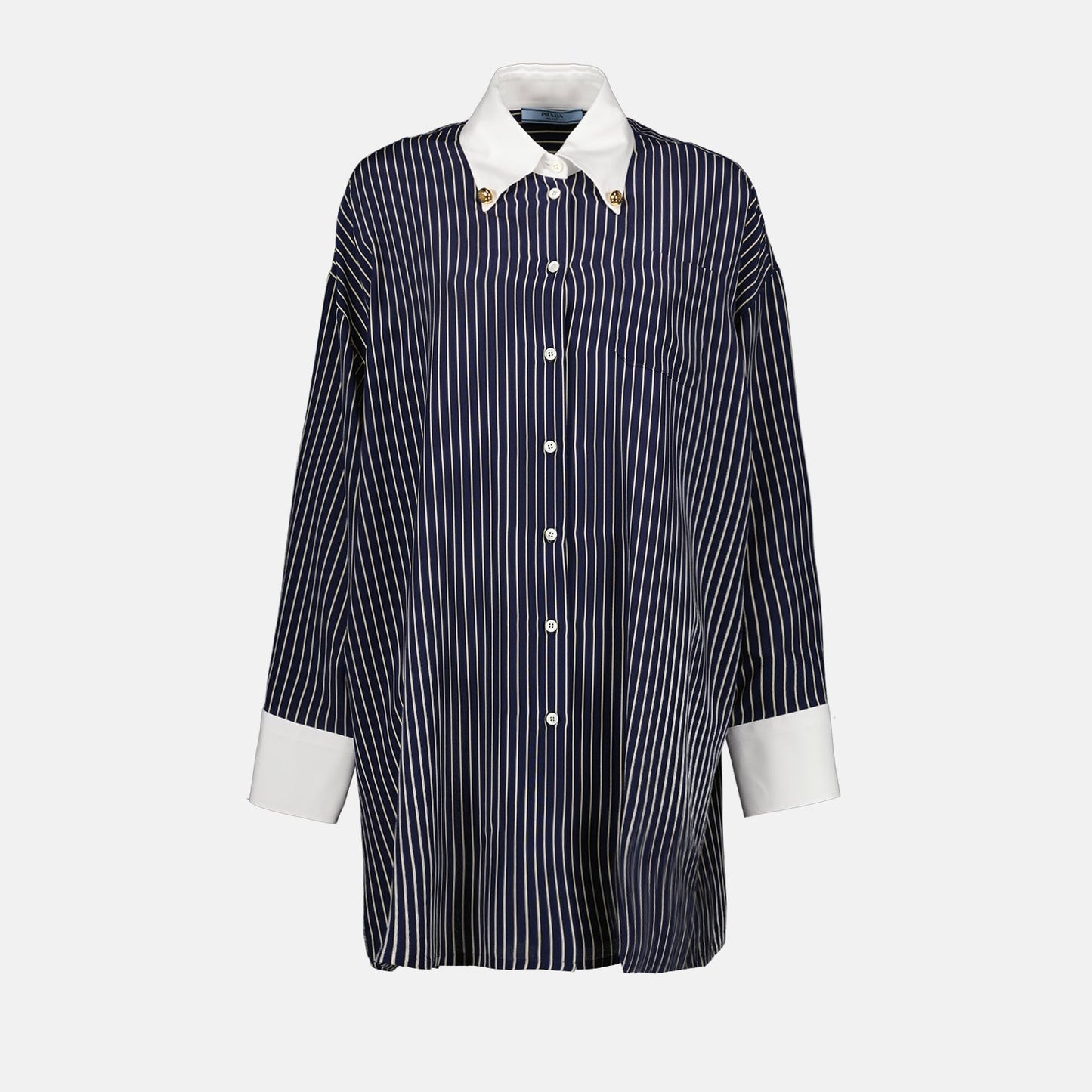 Navy Striped Oversized Shirt