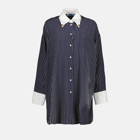 Navy Striped Oversized Shirt