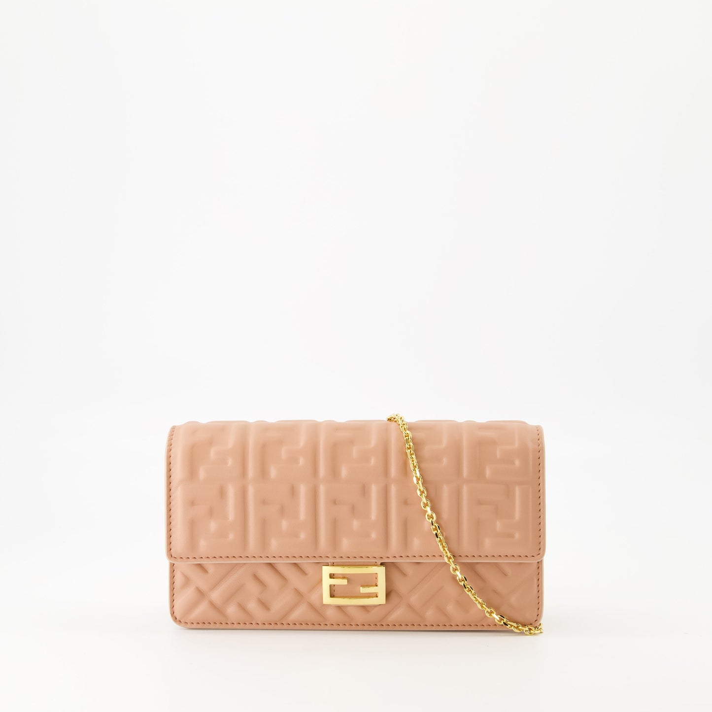 Baguette Chain Wallet – Embossed Leather