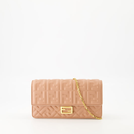 Baguette Chain Wallet – Embossed Leather