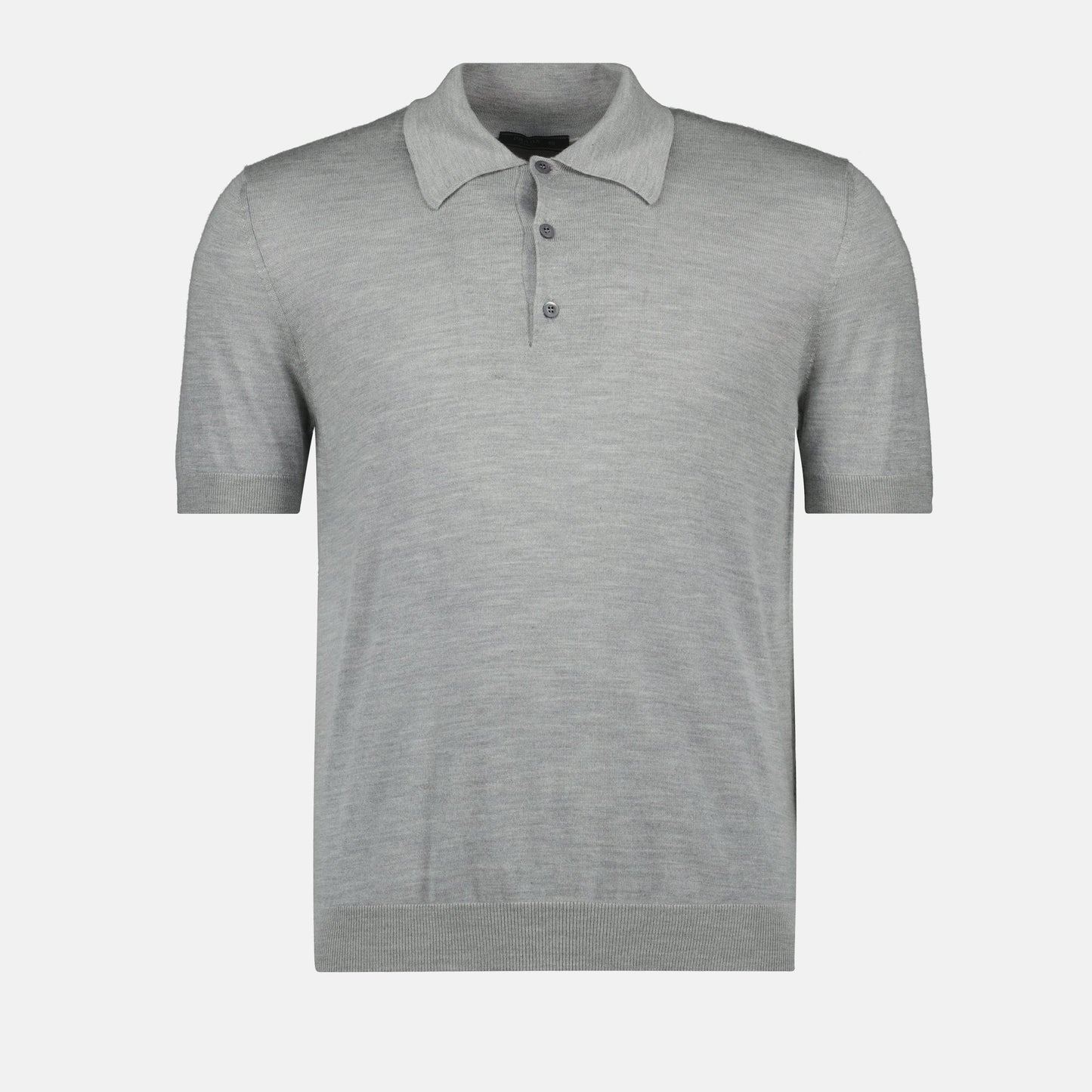 Prada Cashmere & Silk Knit Polo Shirt in Light Grey