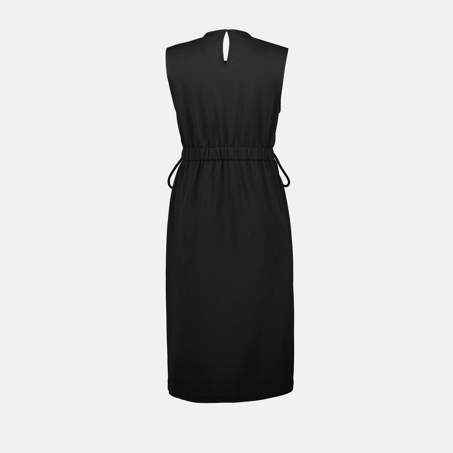 Sleeveless Drawstring Waist Midi Dress