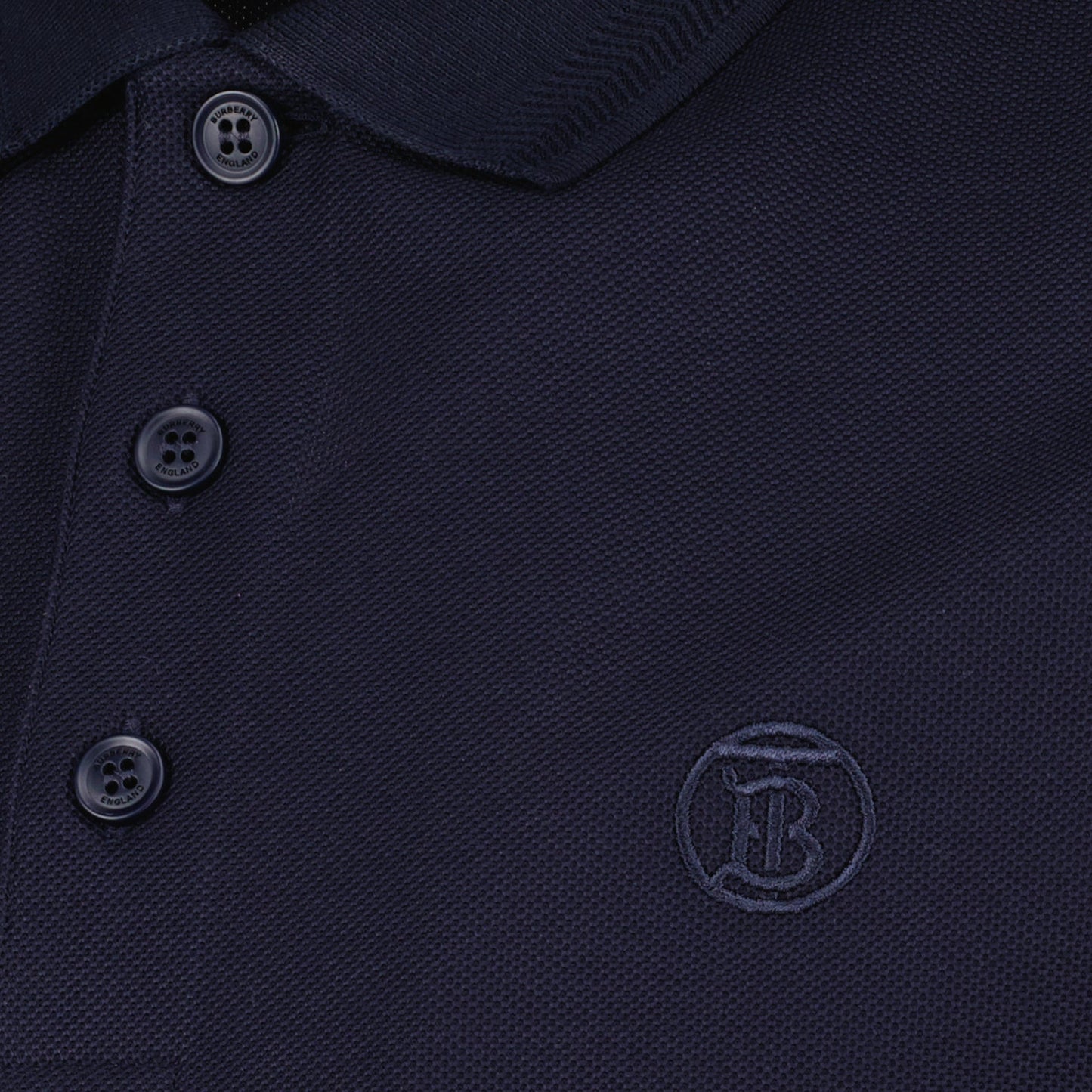 Navy Polo with Signature Check Placket