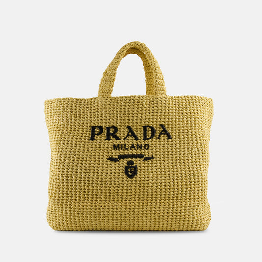 Raffia Tote Bag (Yellow)