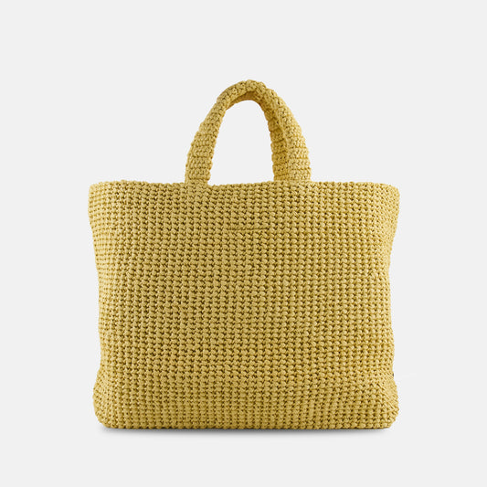 Raffia Tote Bag (Yellow)