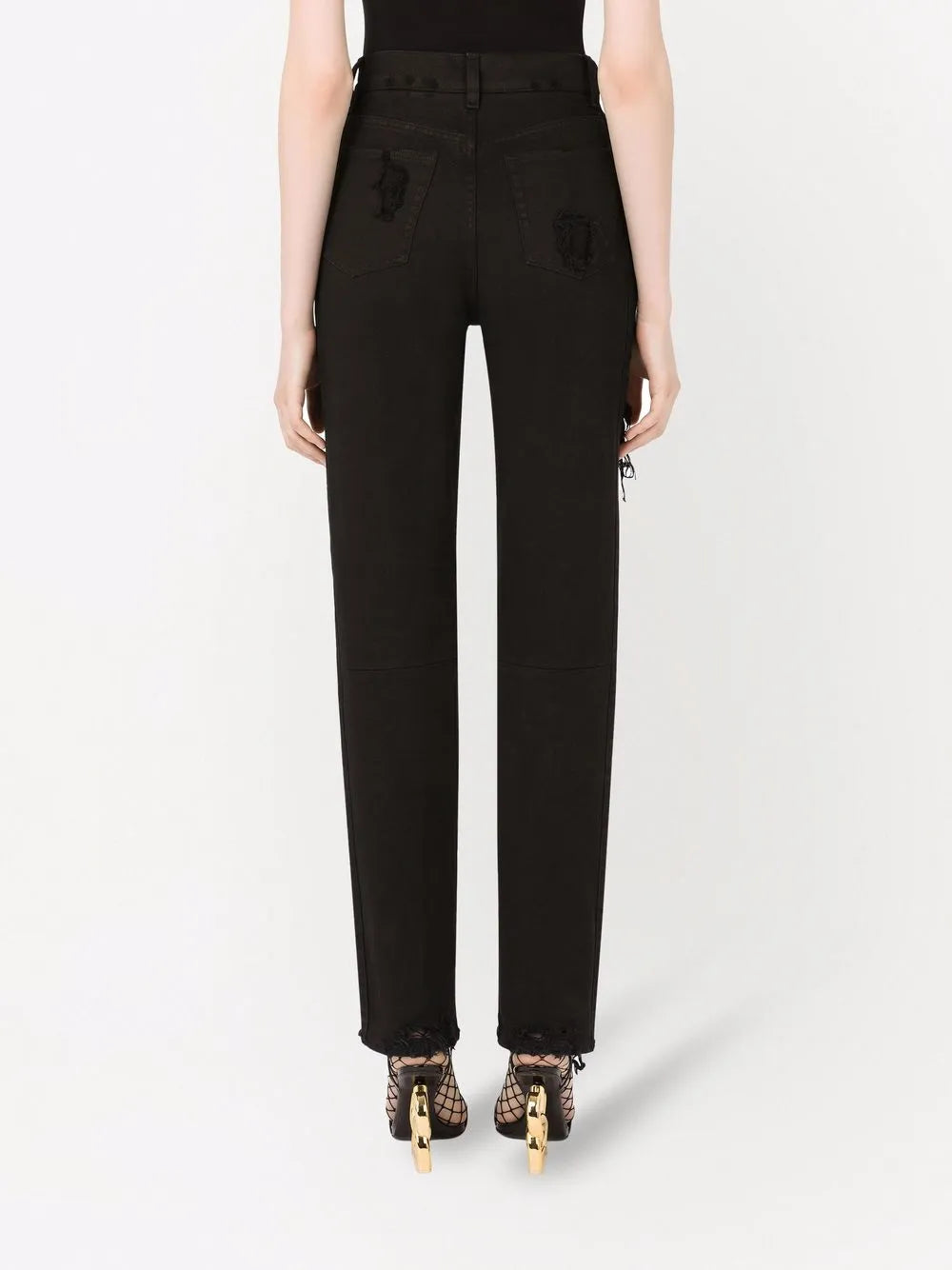Distressed Black Slim-Fit Jeans