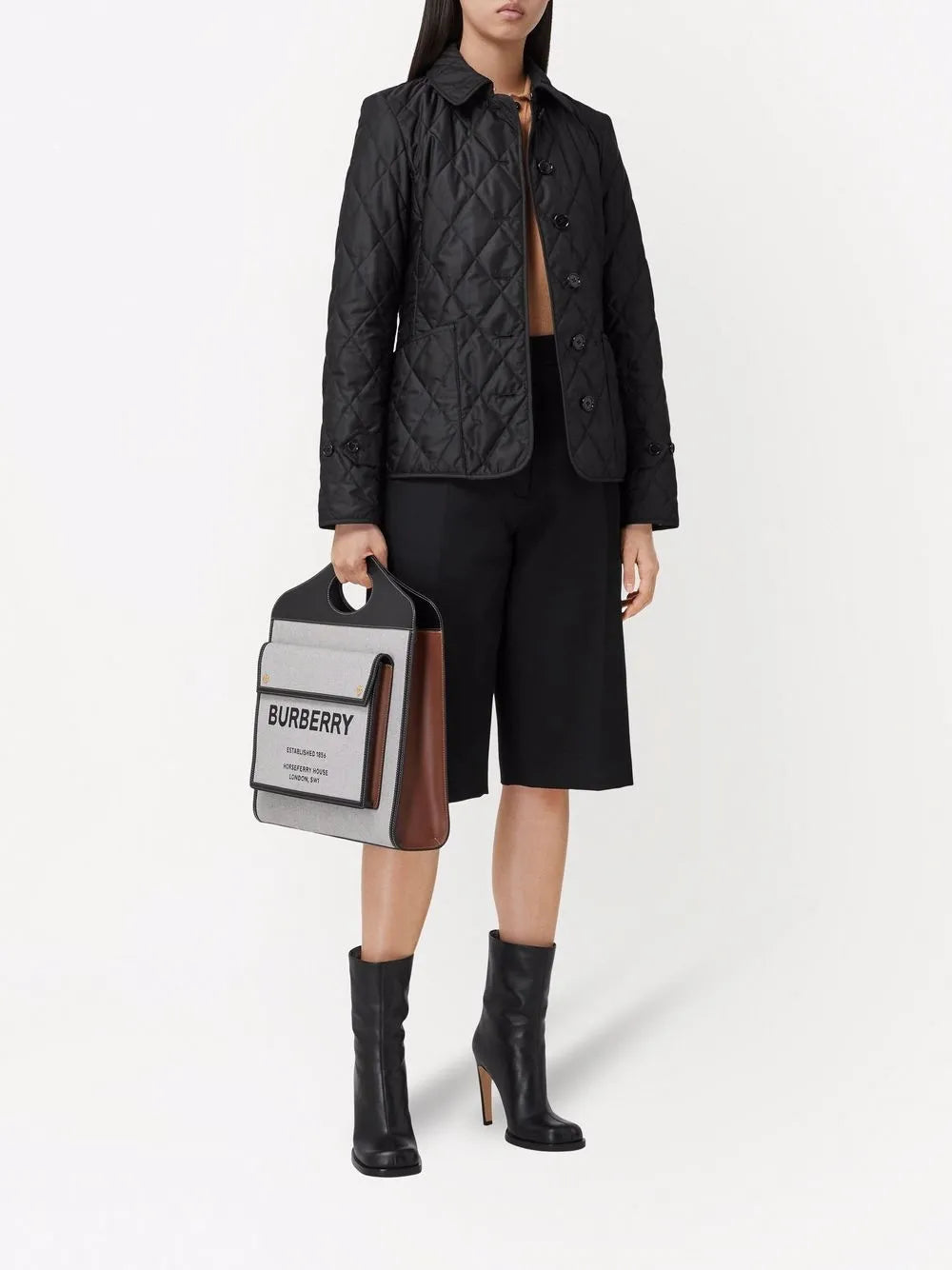 Black Diamond-Quilted Jacket