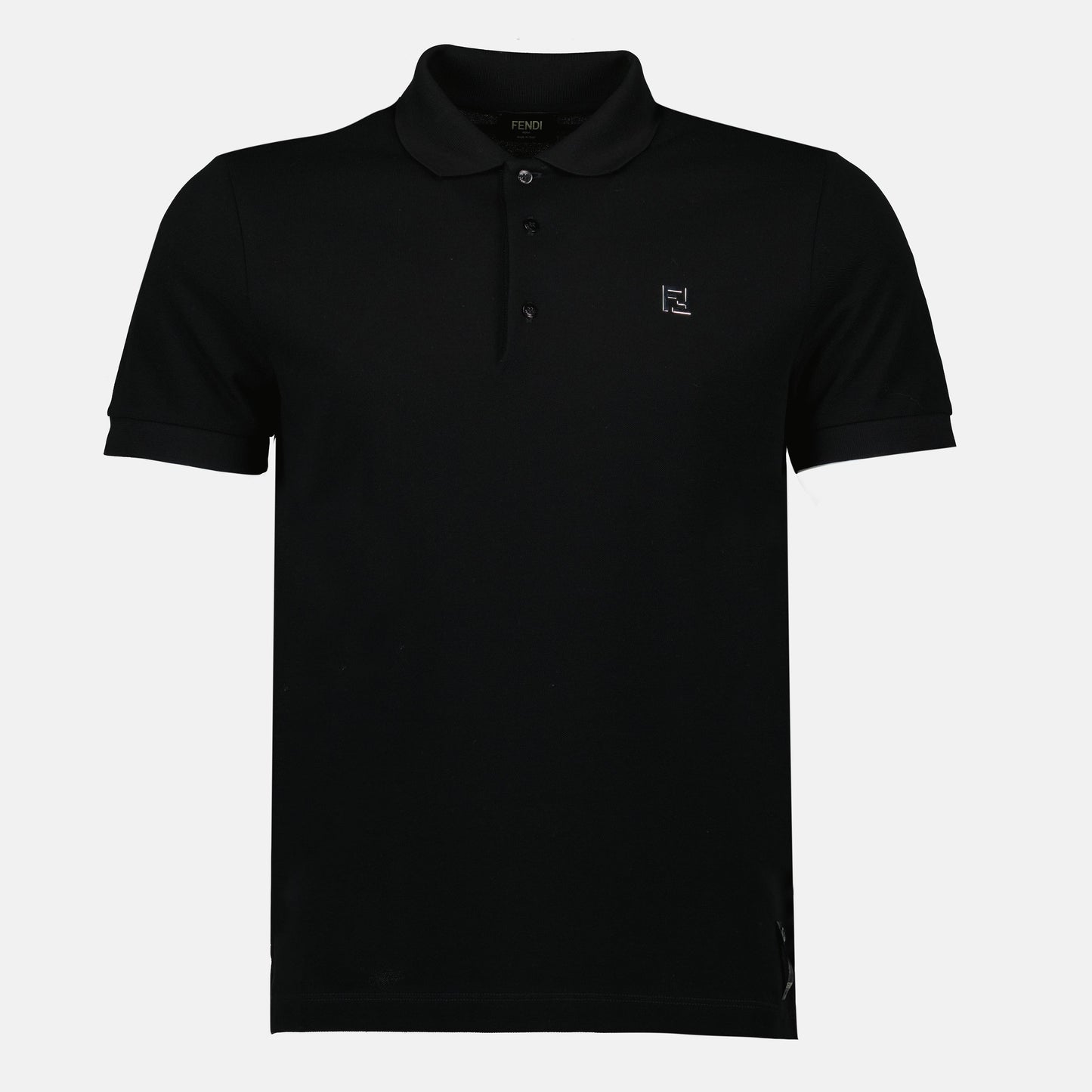 Fendi Black Polo Shirt with FF Logo Detail