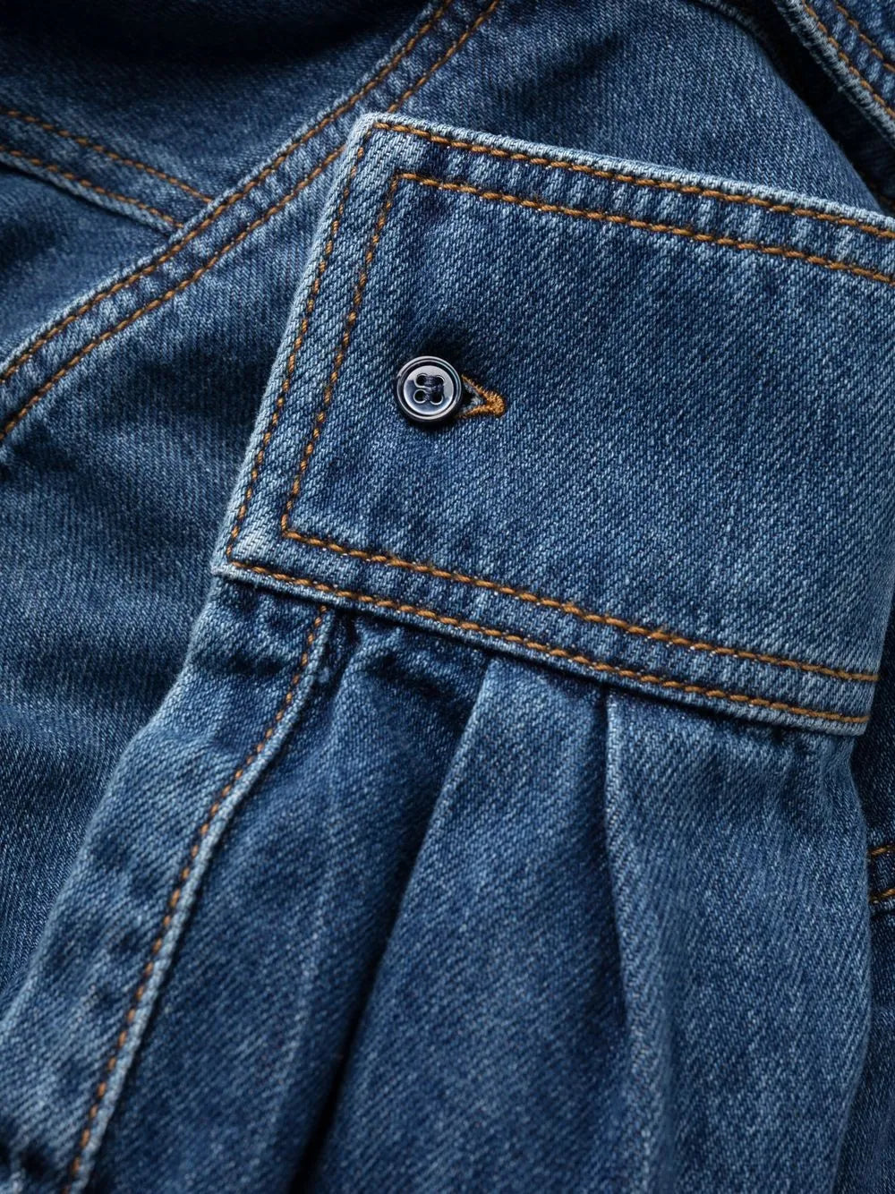 Structured Denim Fit-and-Flare Dress