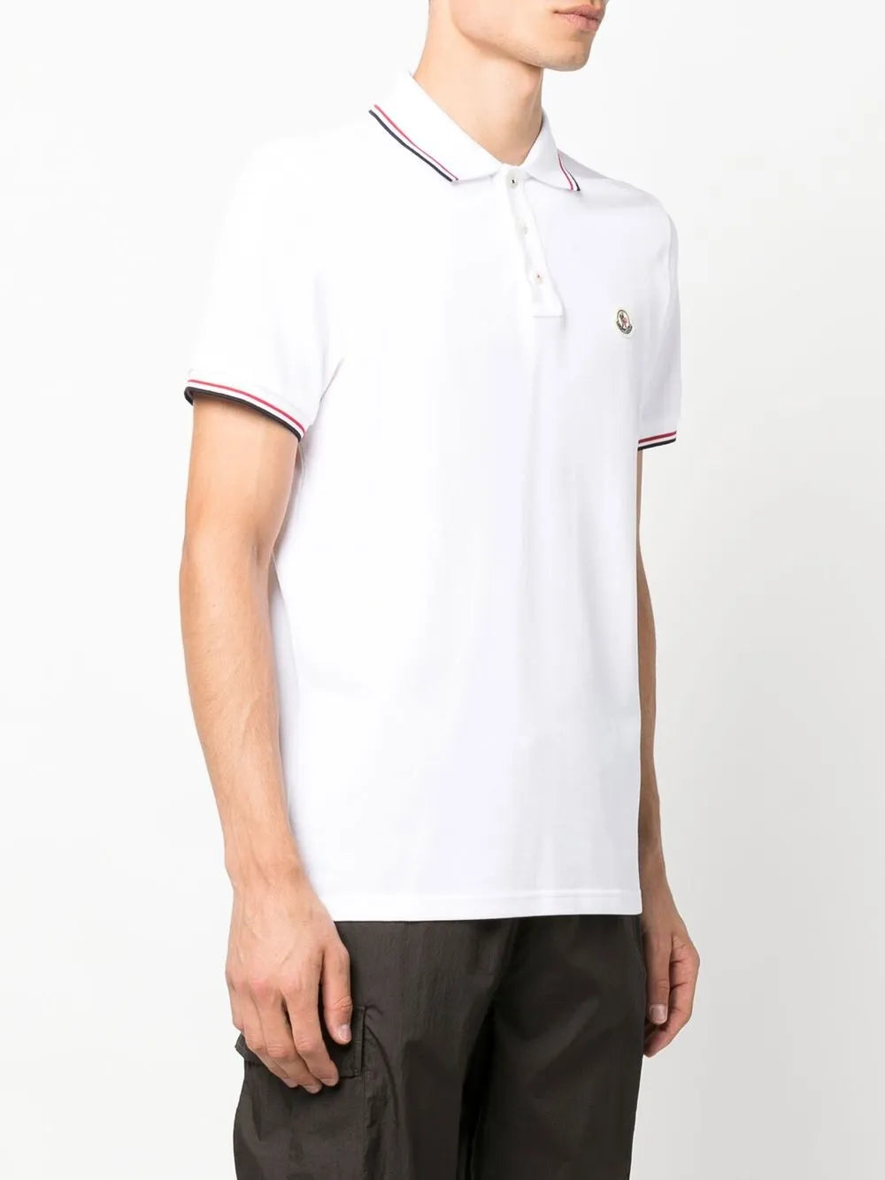 Classic White Polo Shirt with Signature Tricolor Trim