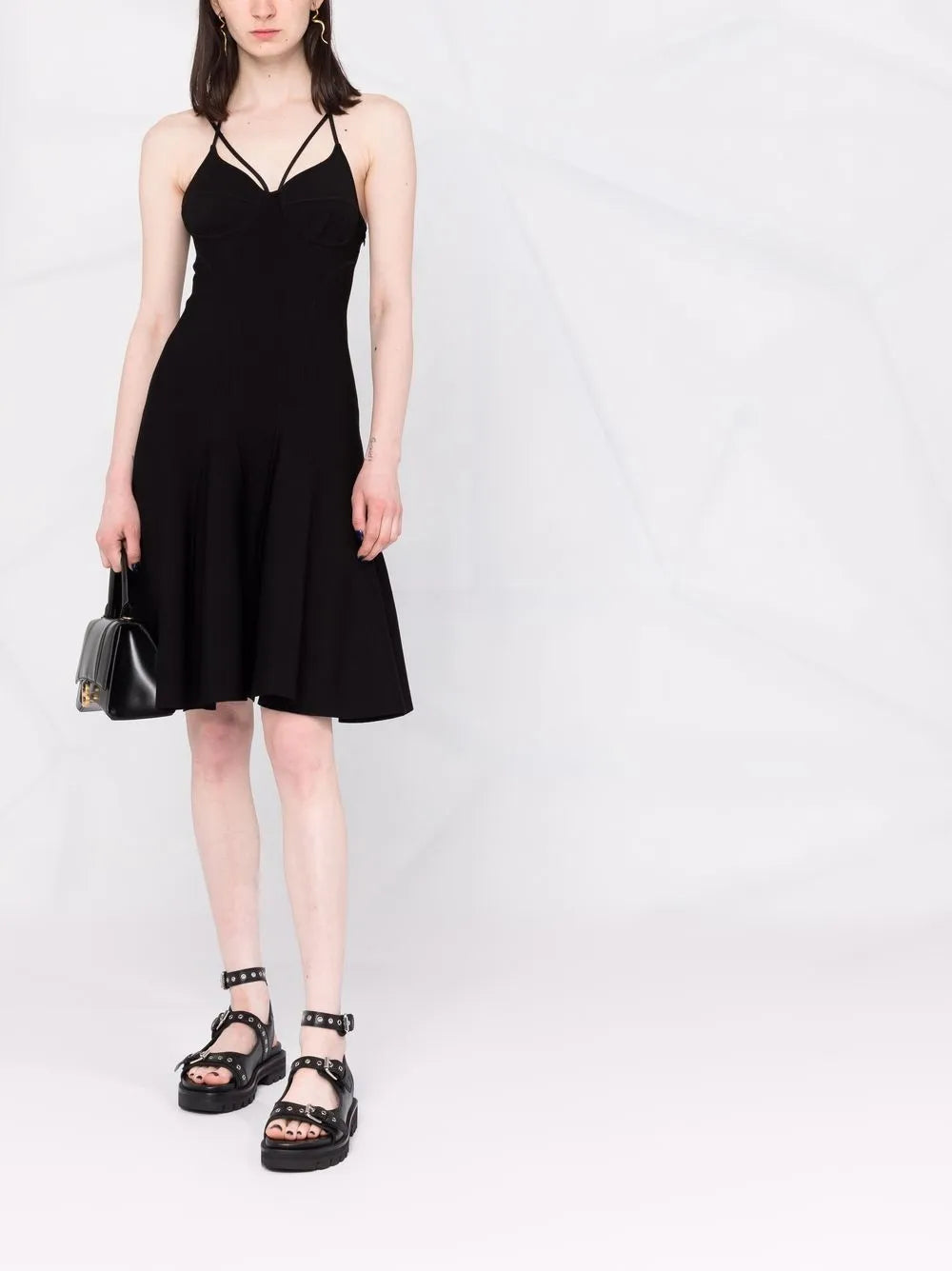 Strappy Corset Flare Mini Dress