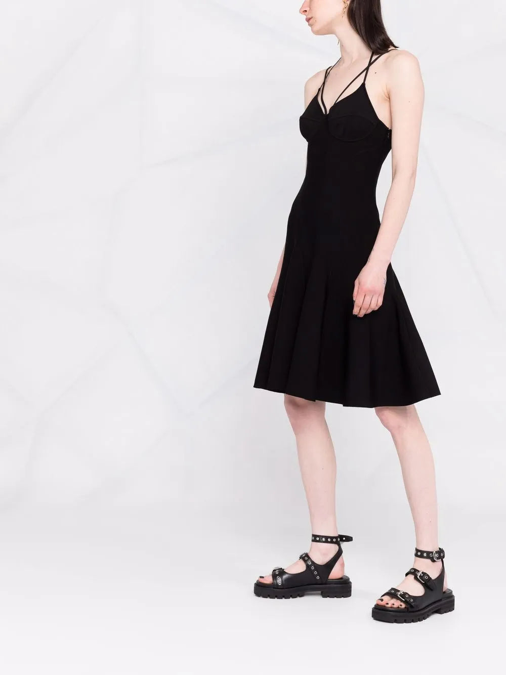 Strappy Corset Flare Mini Dress