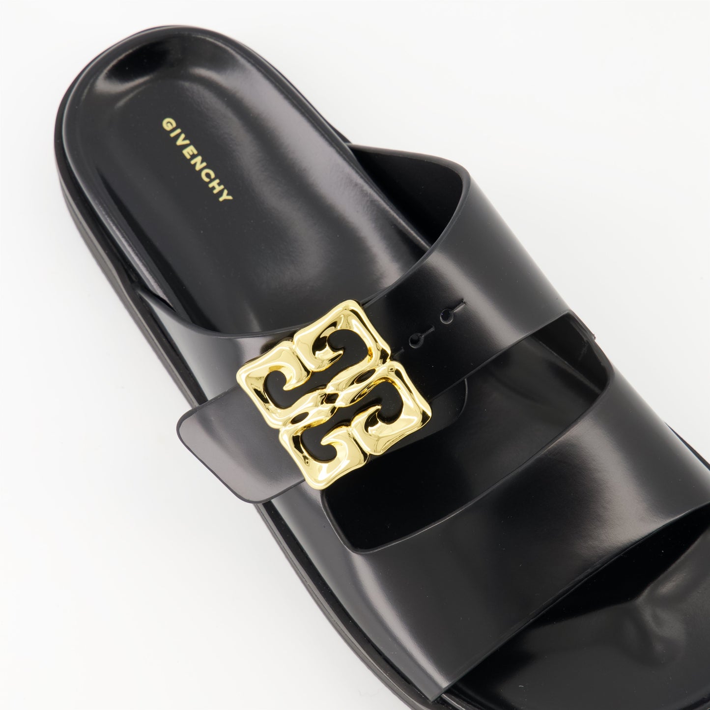 Logo Buckle Slide Sandals