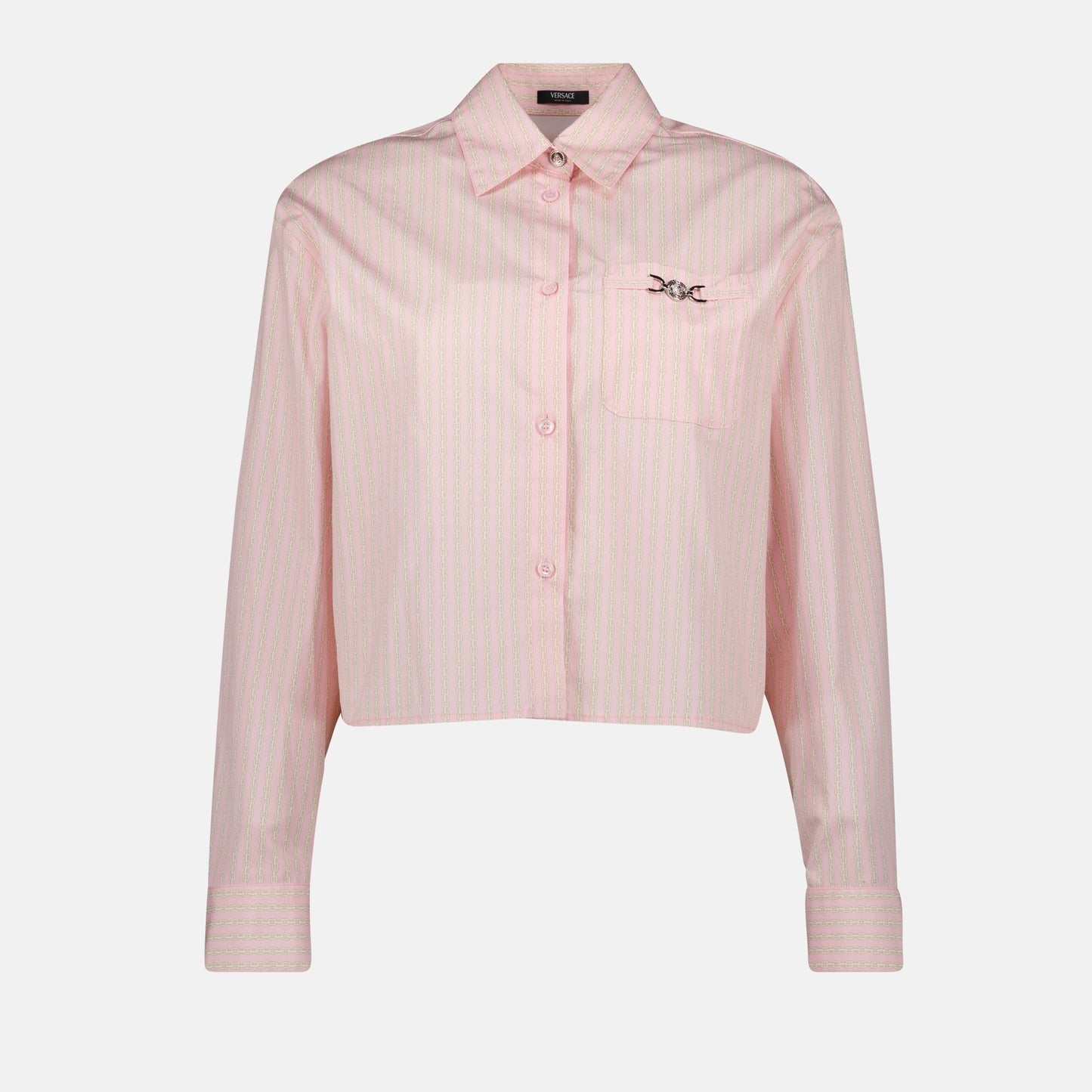 Cropped Chain Print Shirt