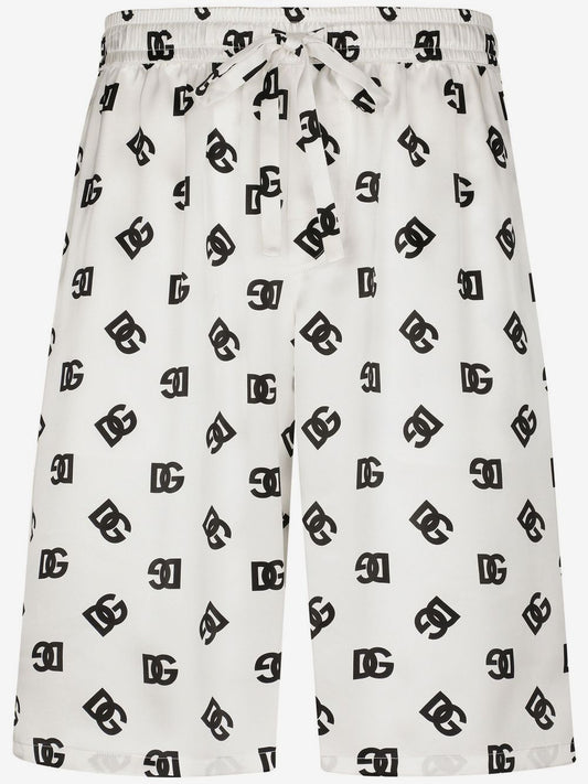 DG Monogram Silk Track Shorts