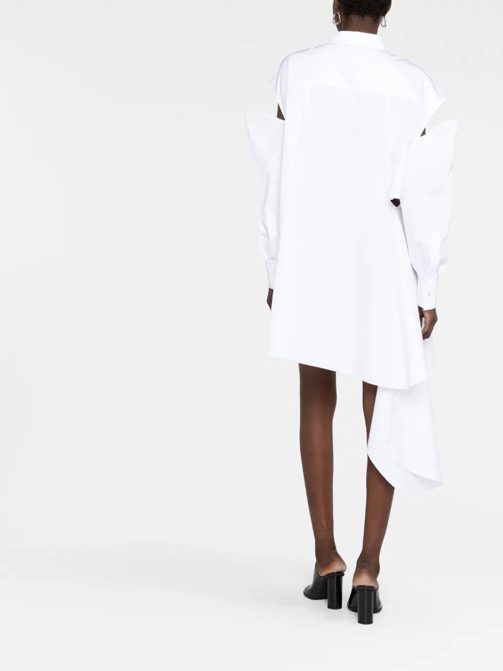 Sculptural Ruffle Shirt Dress