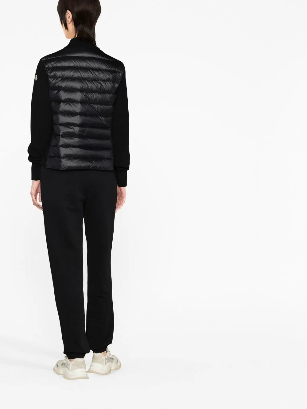 Knit Sleeve Puffer Jacket - Black