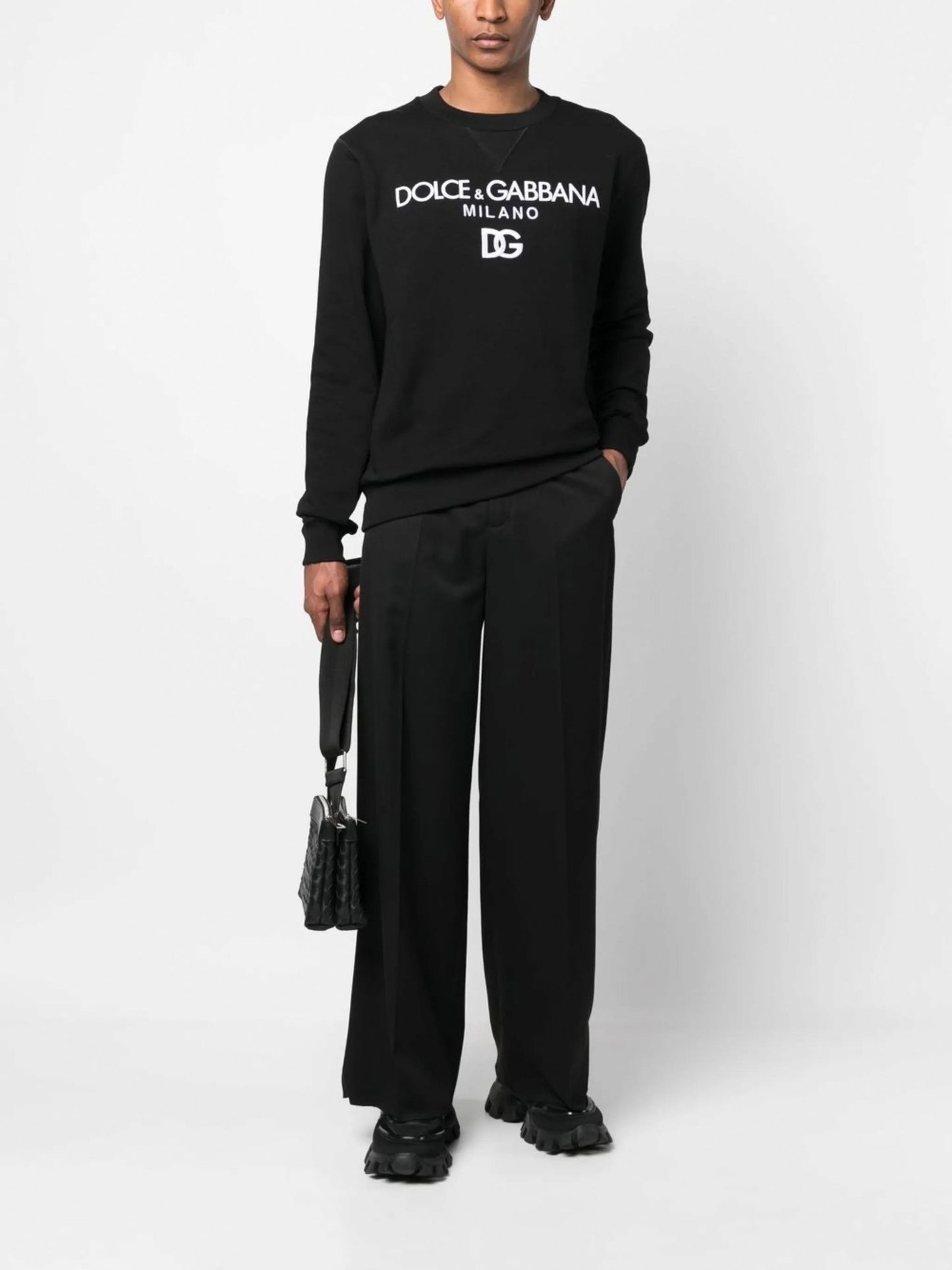 DG Logo-Embroidered Cotton Sweatshirt
