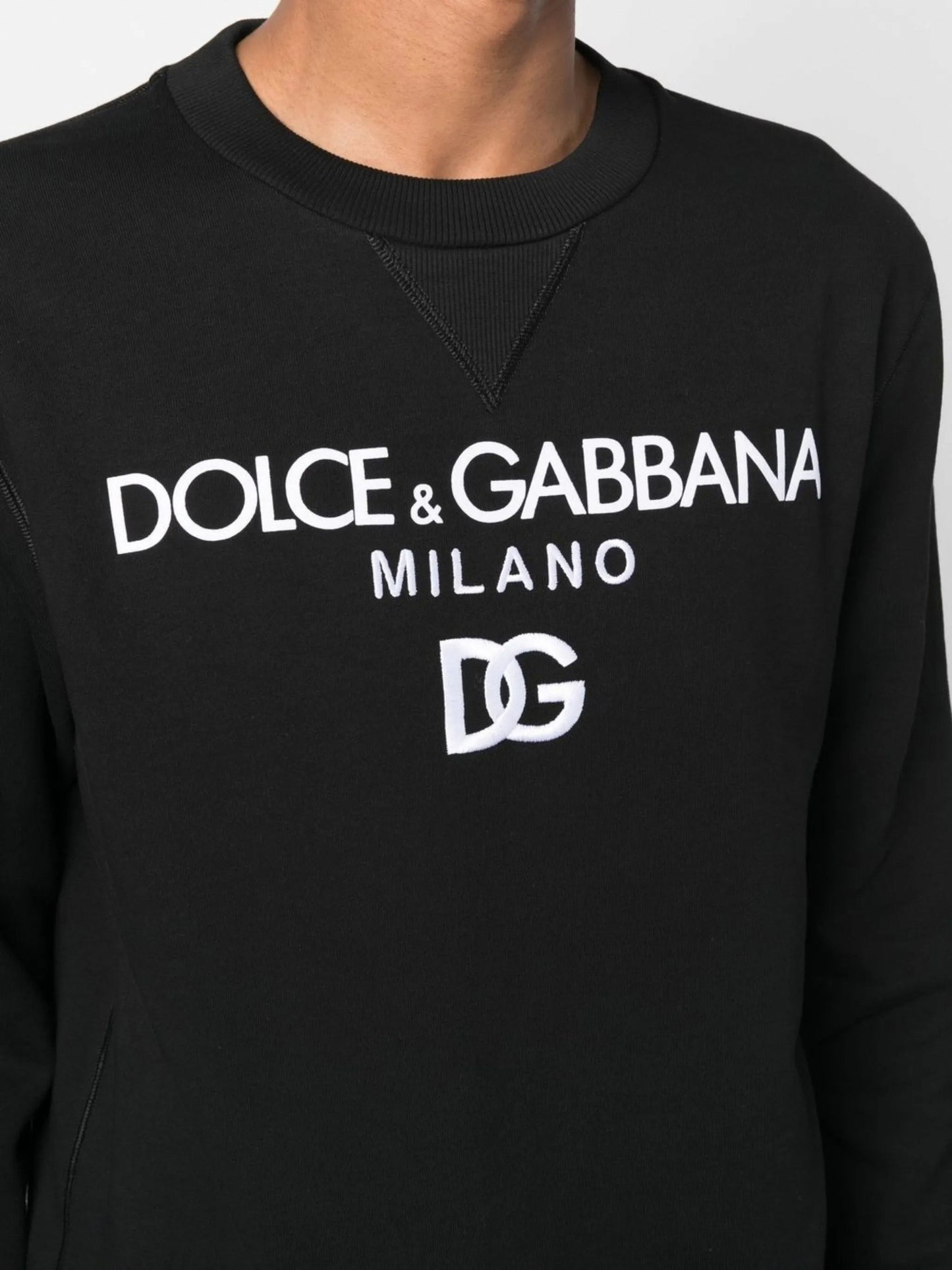 DG Logo-Embroidered Cotton Sweatshirt