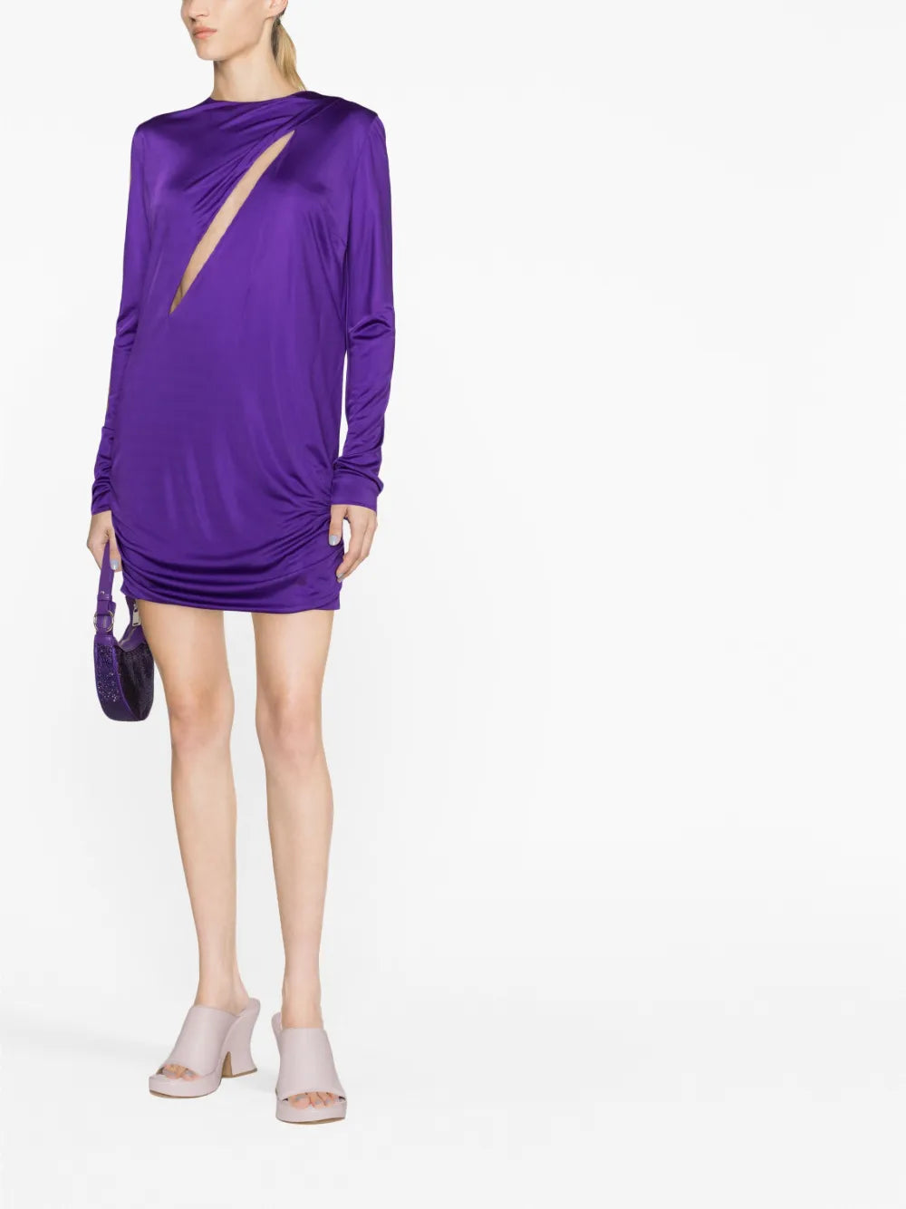 Draped Cut-Out Mini Dress