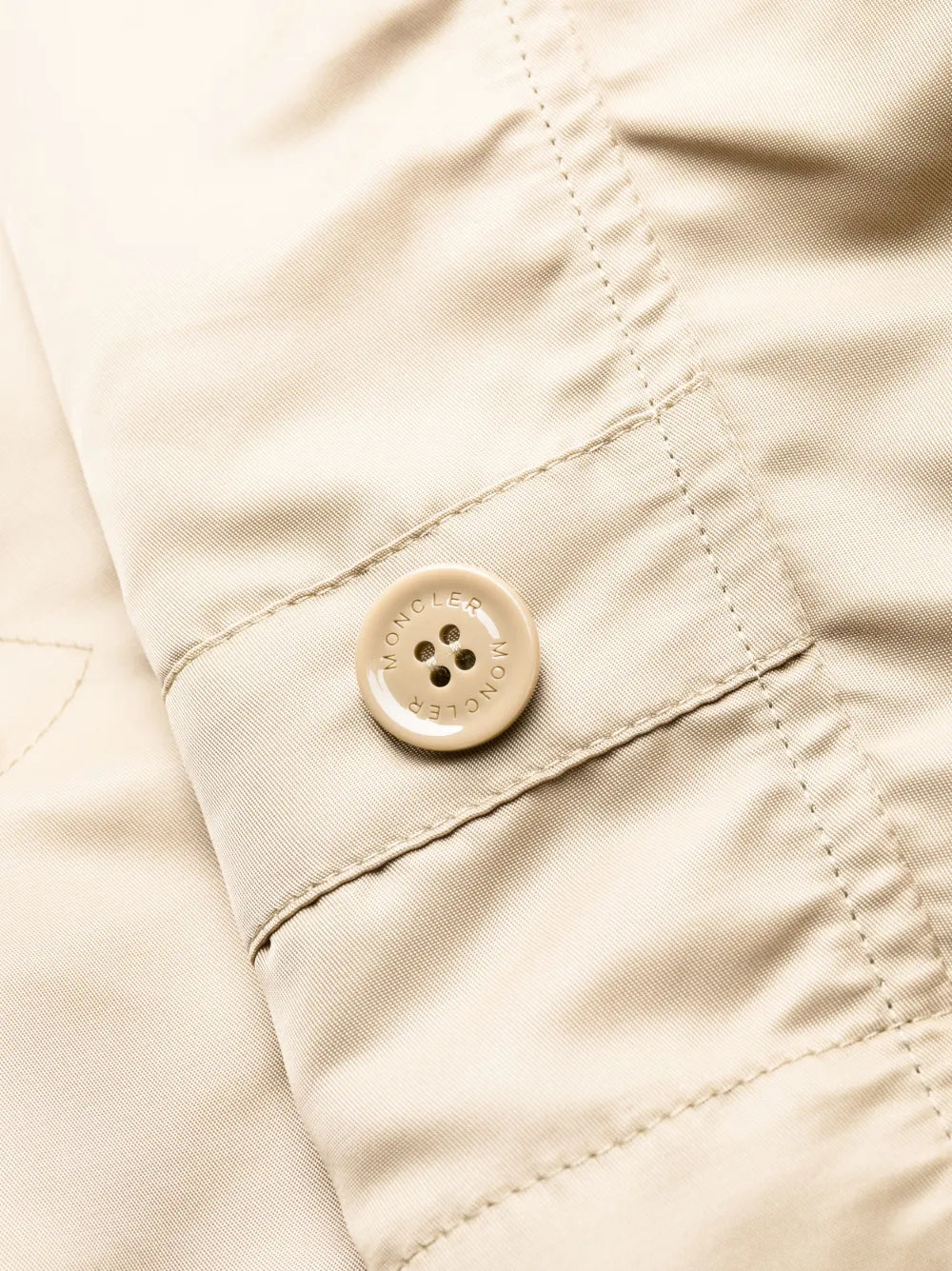 Beige Belted Technical Trench Coat