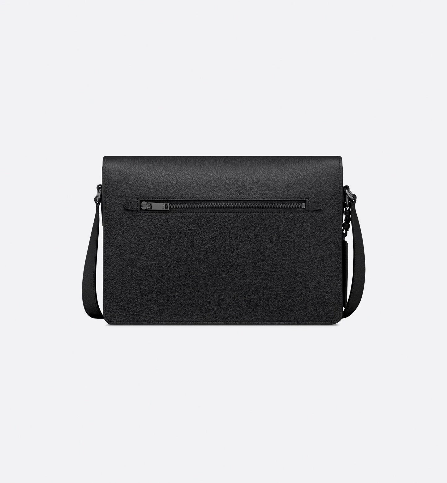 Minimal CD Logo Leather Messenger Bag (Black)