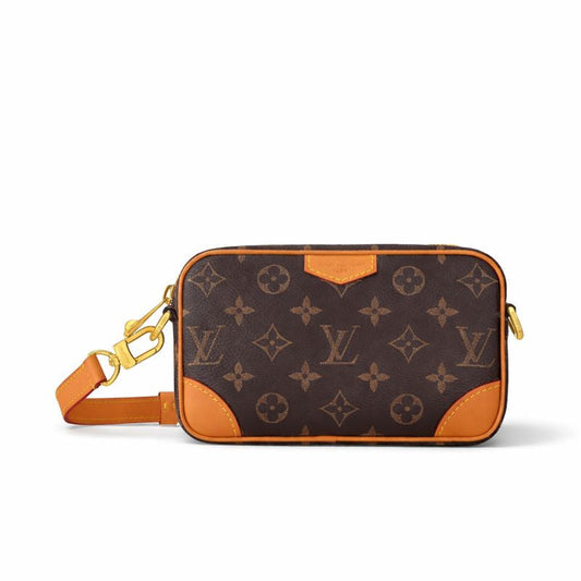 Canvas Pochette / Slim Crossbody (Brown/Tan)
