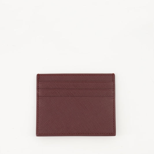 Saffiano Leather Card Holder – Burgundy