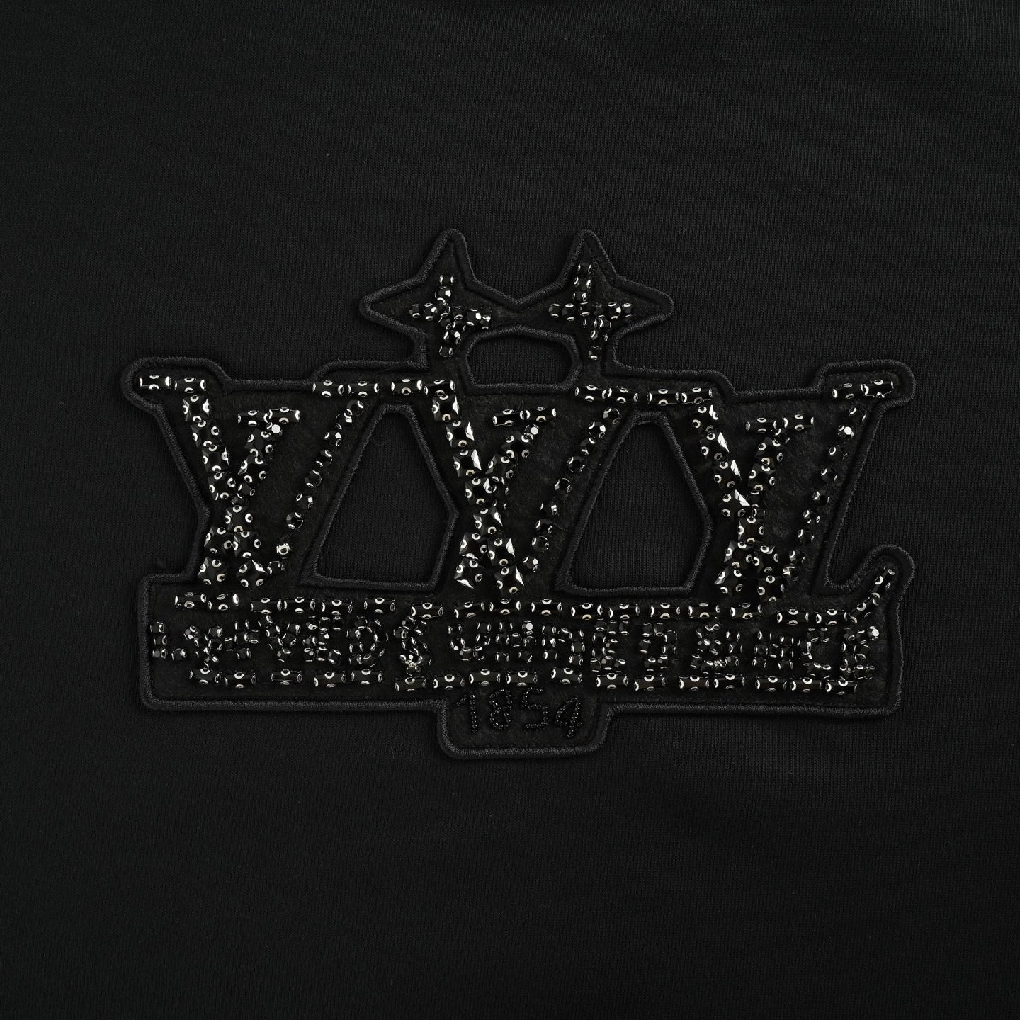 Embellished Crown Logo Crewneck Sweatshirt – Black