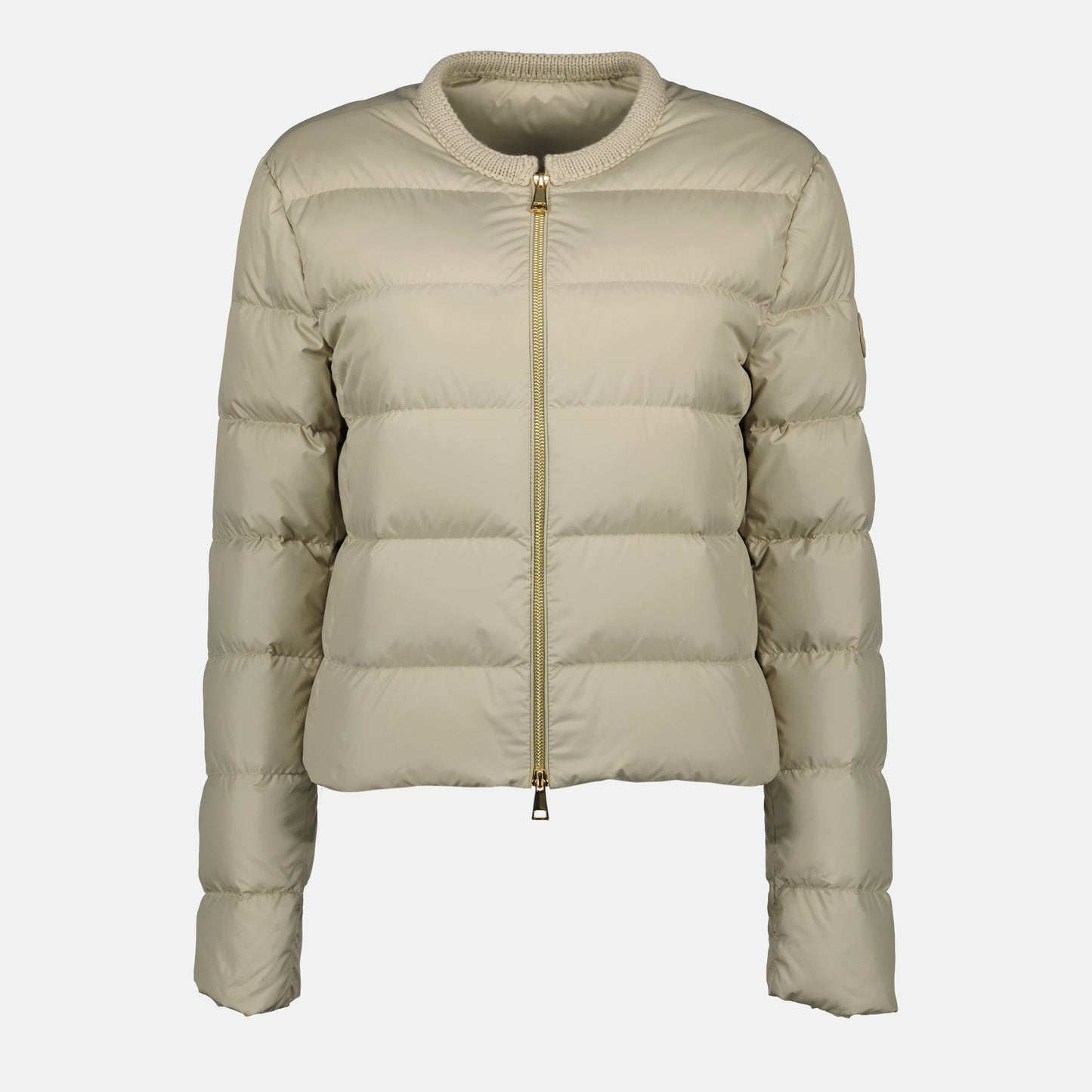 Light Beige Cropped Down Jacket