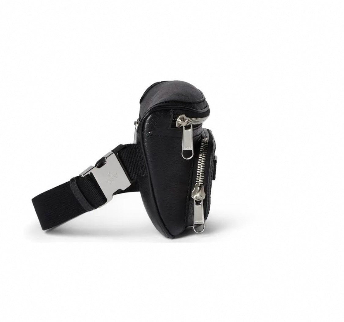 Black Leather Belt Bag