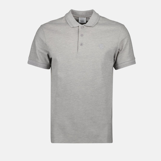 Grey Polo with Tonal TB Monogram