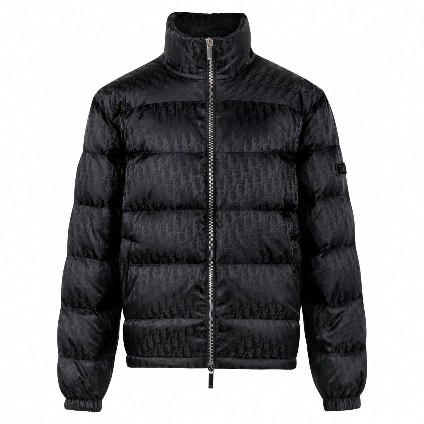 Oblique Quilted Down Jacket – Black