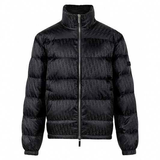 Oblique Quilted Down Jacket – Black