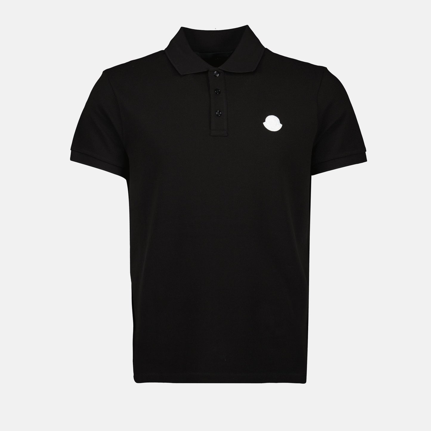 Black Polo Shirt with Tonal Logo