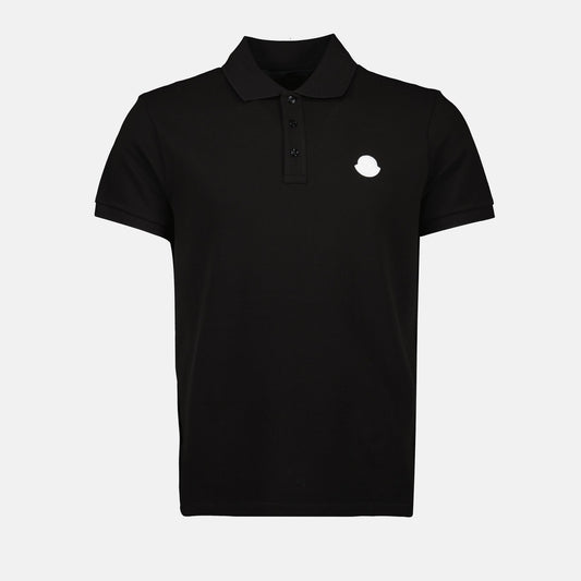 Black Polo Shirt with Tonal Logo
