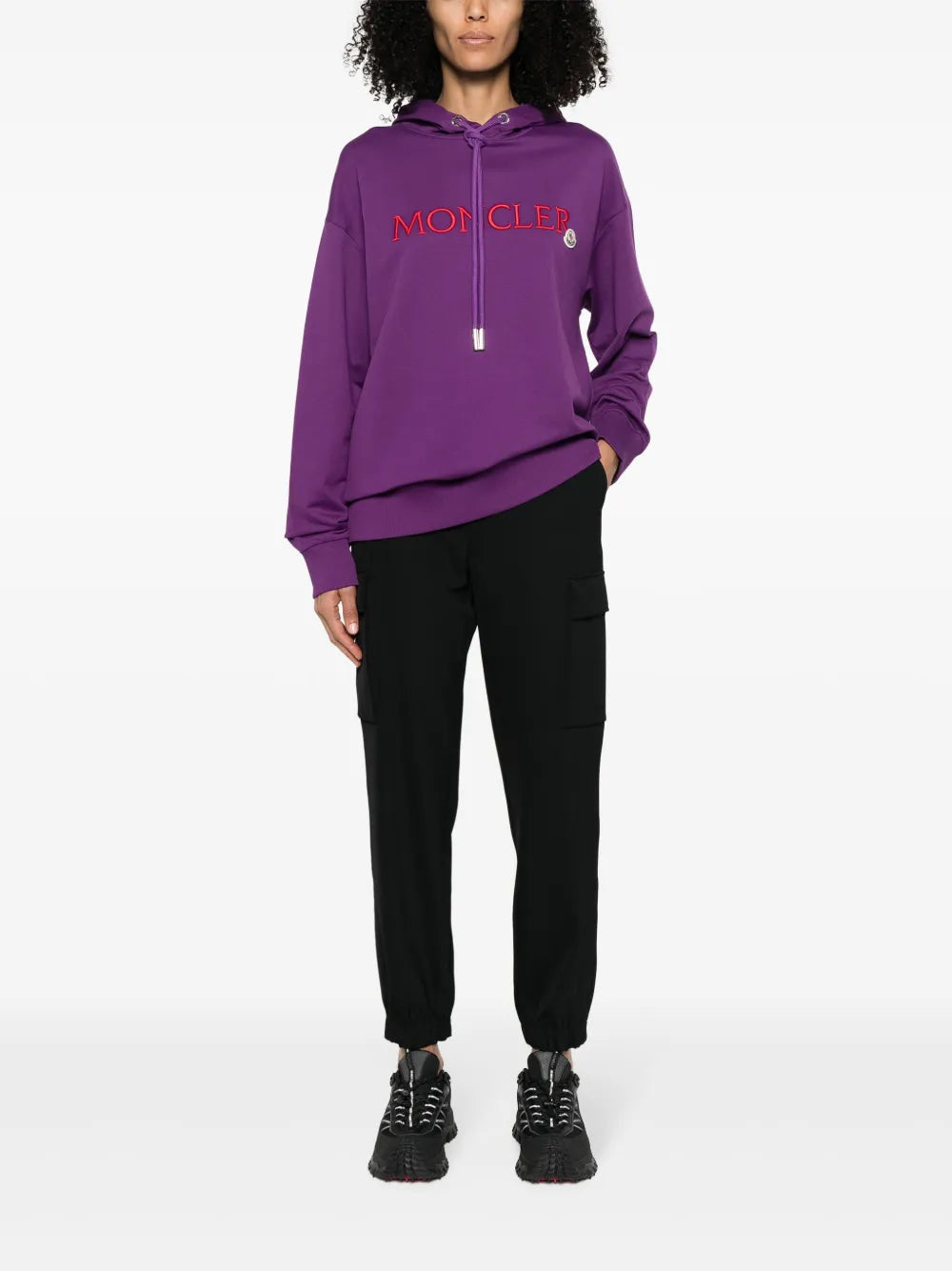 Embroidered Logo Hoodie – Purple