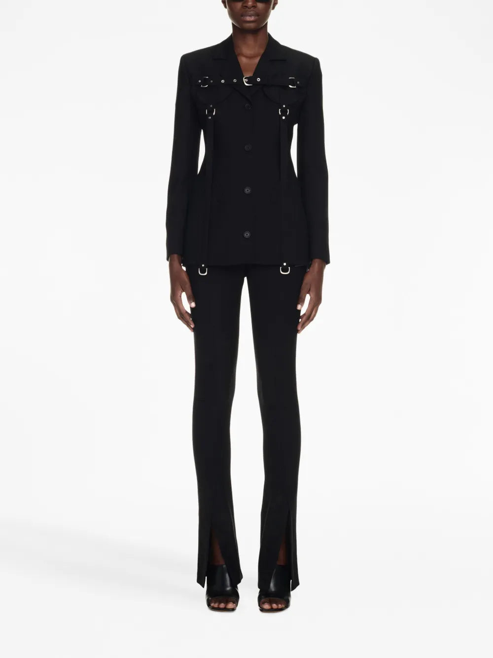 Harness-Detail Tailored Blazer Dress
