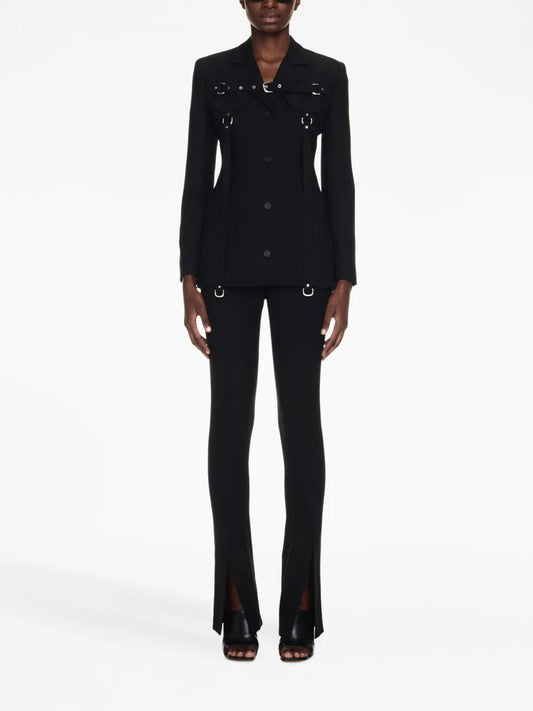 Harness-Detail Tailored Blazer Dress