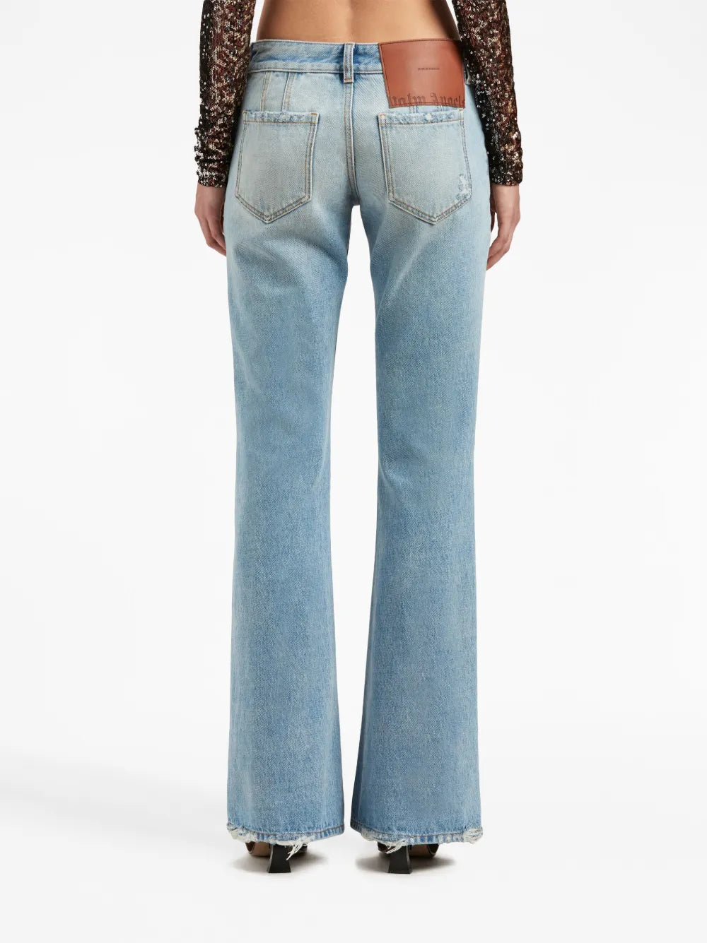 Distressed Flared Denim Jeans