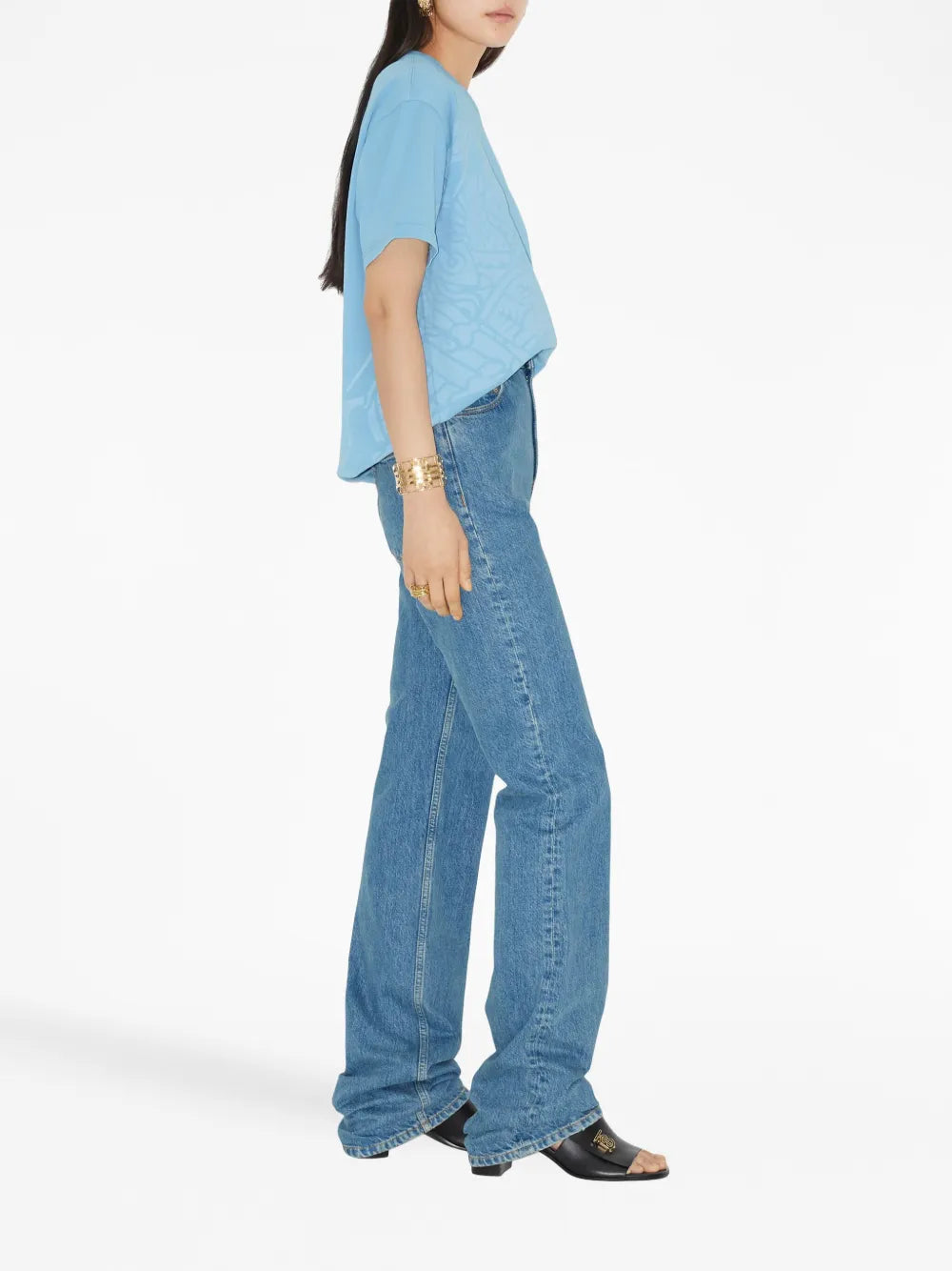 Blue Straight-Leg Denim Jeans