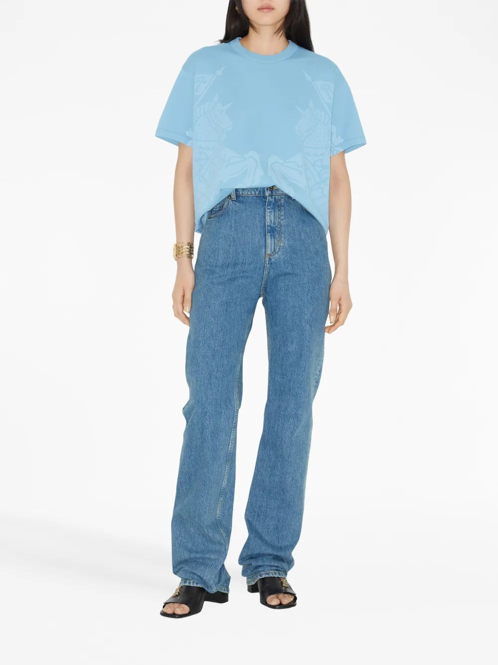 Blue Straight-Leg Denim Jeans