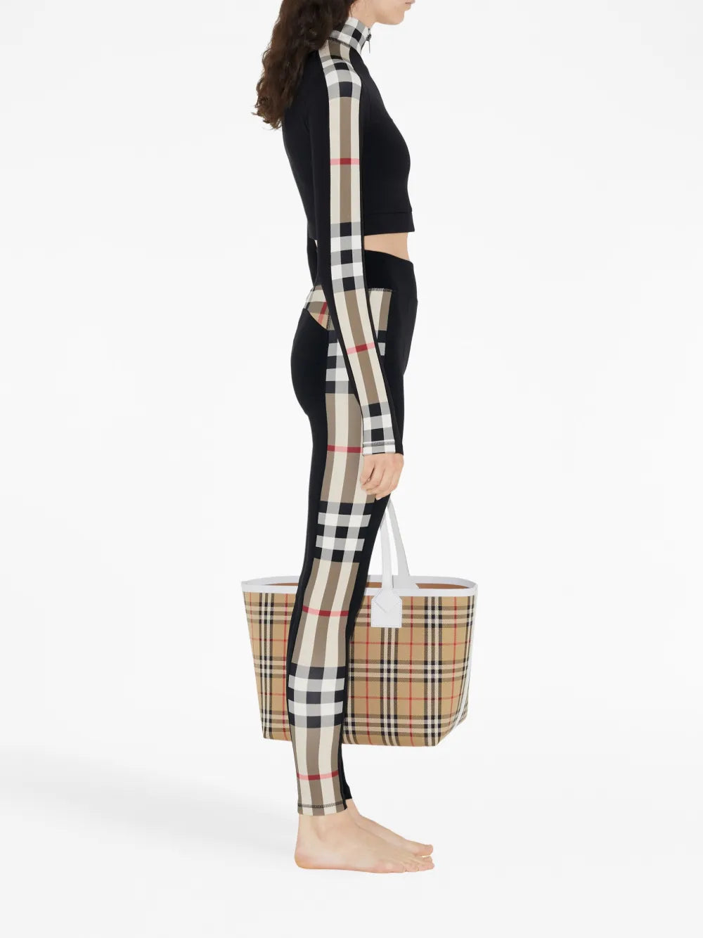 Check Panel Leggings